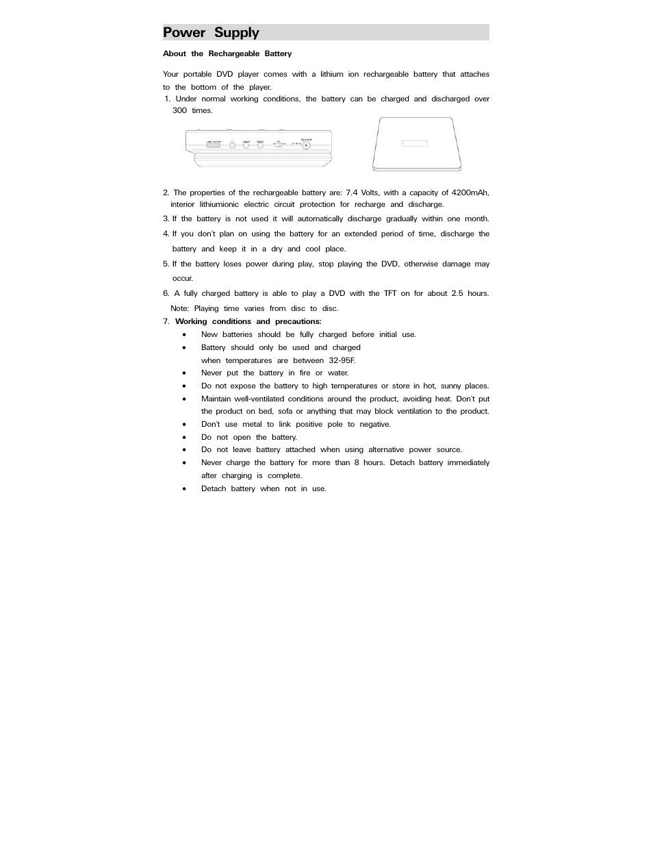 Power supply | Polaroid PDV-077PT User Manual | Page 14 / 28