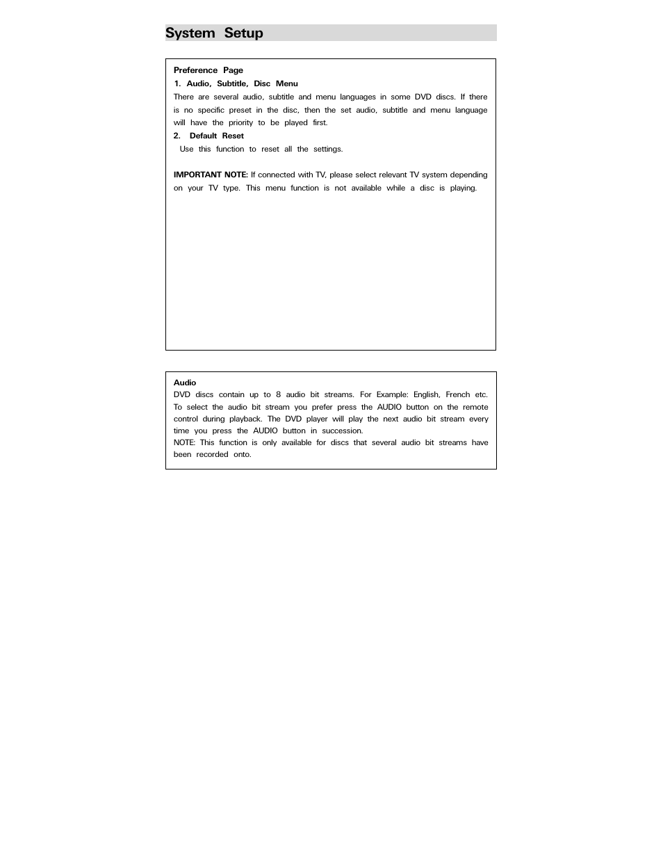 System setup | Polaroid PDV-077PT User Manual | Page 21 / 28