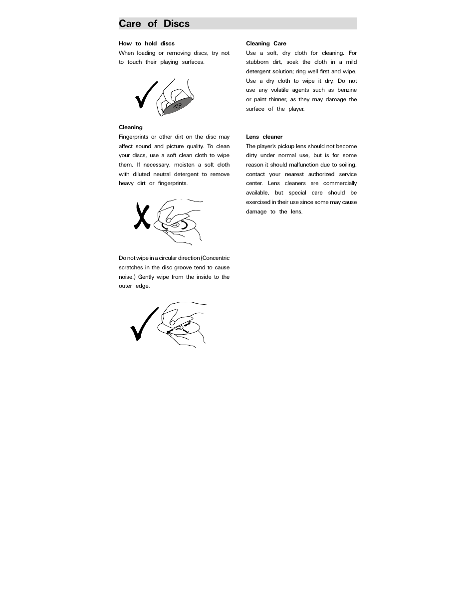 Care of discs | Polaroid PDV-077PT User Manual | Page 25 / 28