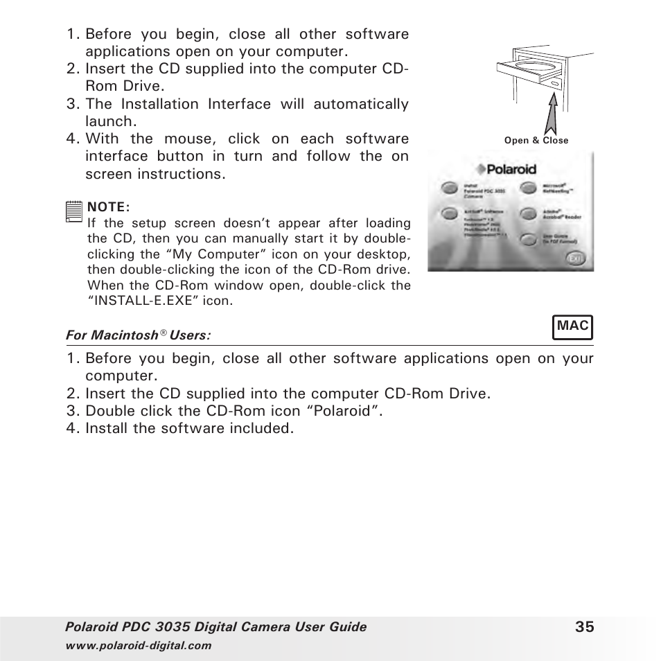 Polaroid PDC 3035 User Manual | Page 35 / 49