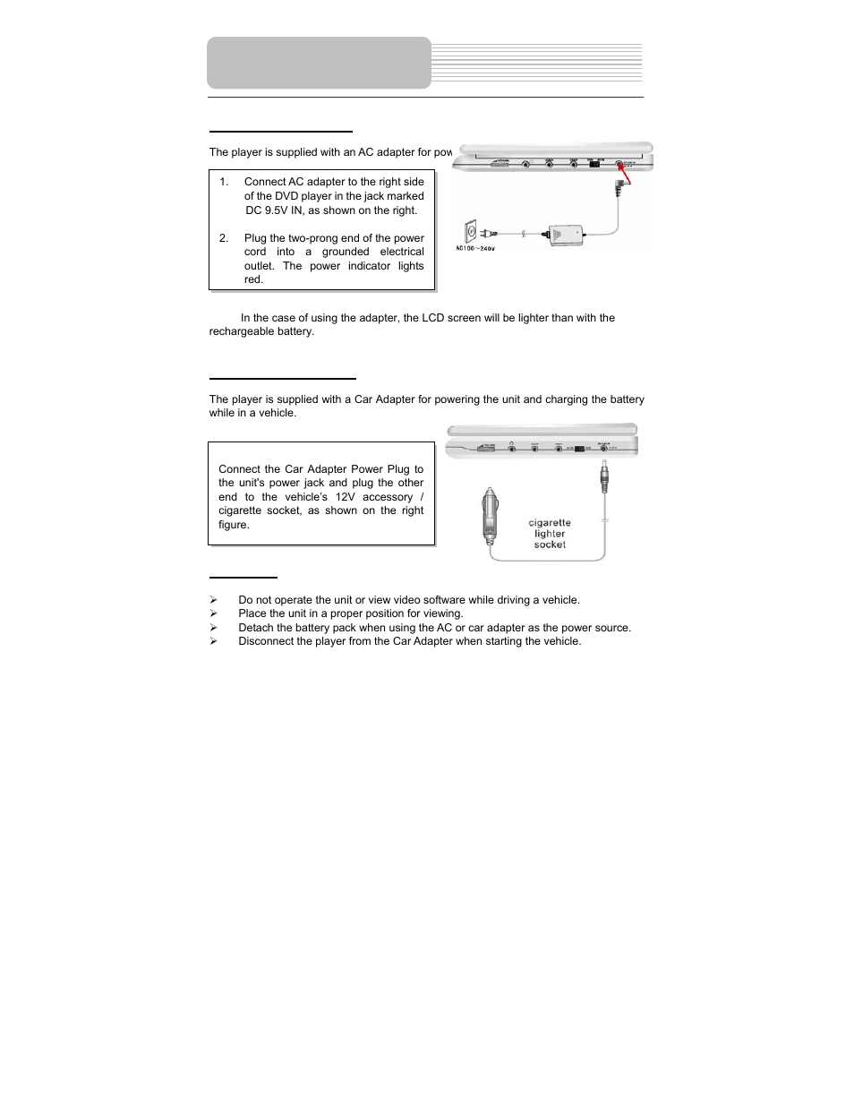 Power supply preparation | Polaroid PDM-0822BD User Manual | Page 20 / 46