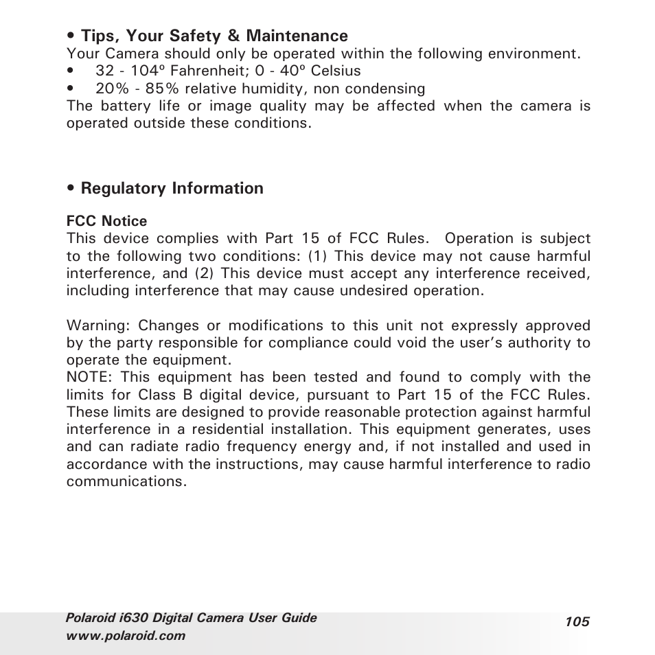 Polaroid i630 User Manual | Page 105 / 106