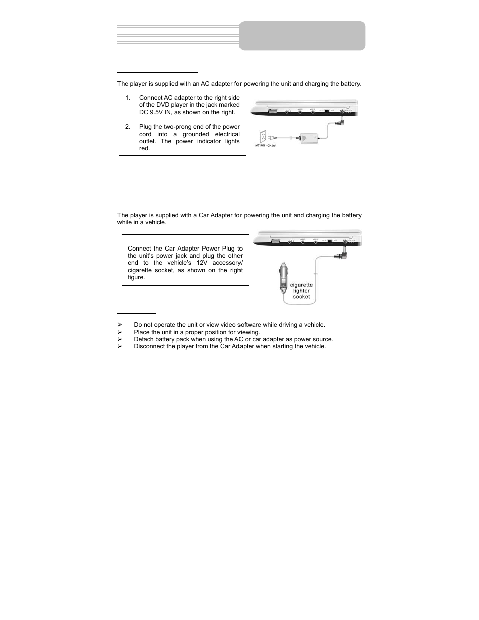 Power supply preparation | Polaroid PDM-1035 User Manual | Page 19 / 46