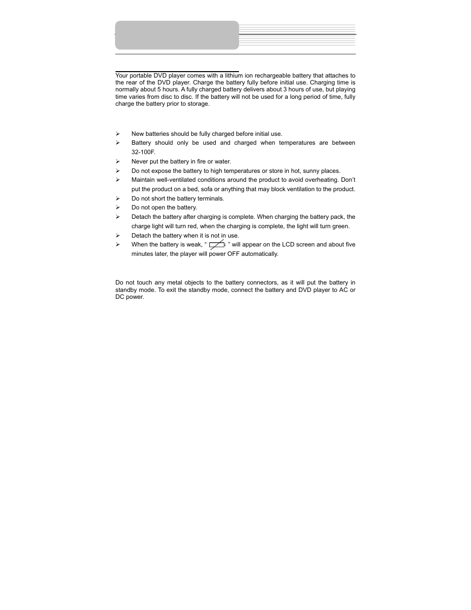 Rechargeable battery | Polaroid PDM-1035 User Manual | Page 20 / 46