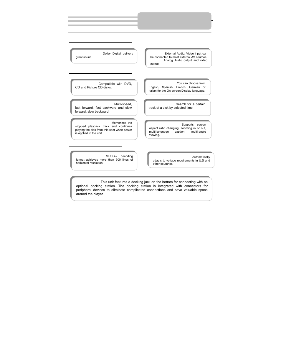 Features | Polaroid PDM-1035 User Manual | Page 7 / 46