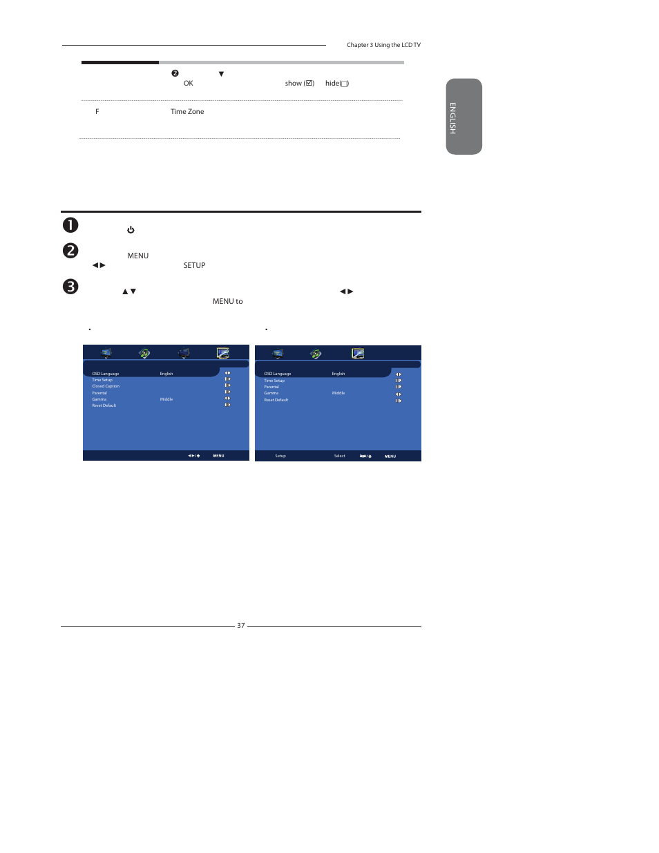 Customizing the setup settings | Polaroid 4011-TLXB User Manual | Page 39 / 64