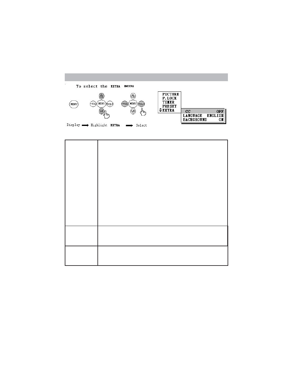 Using the extra menu | Polaroid TTM-2004 User Manual | Page 16 / 19