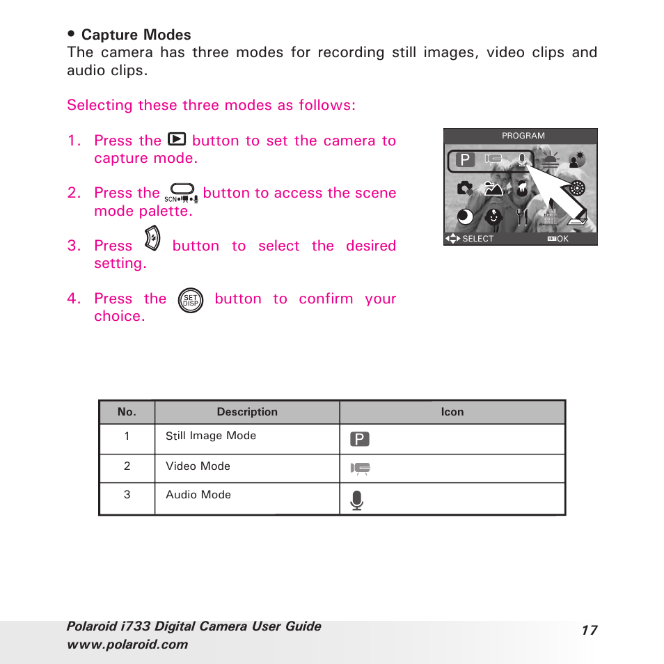 Polaroid i733 User Manual | Page 17 / 105