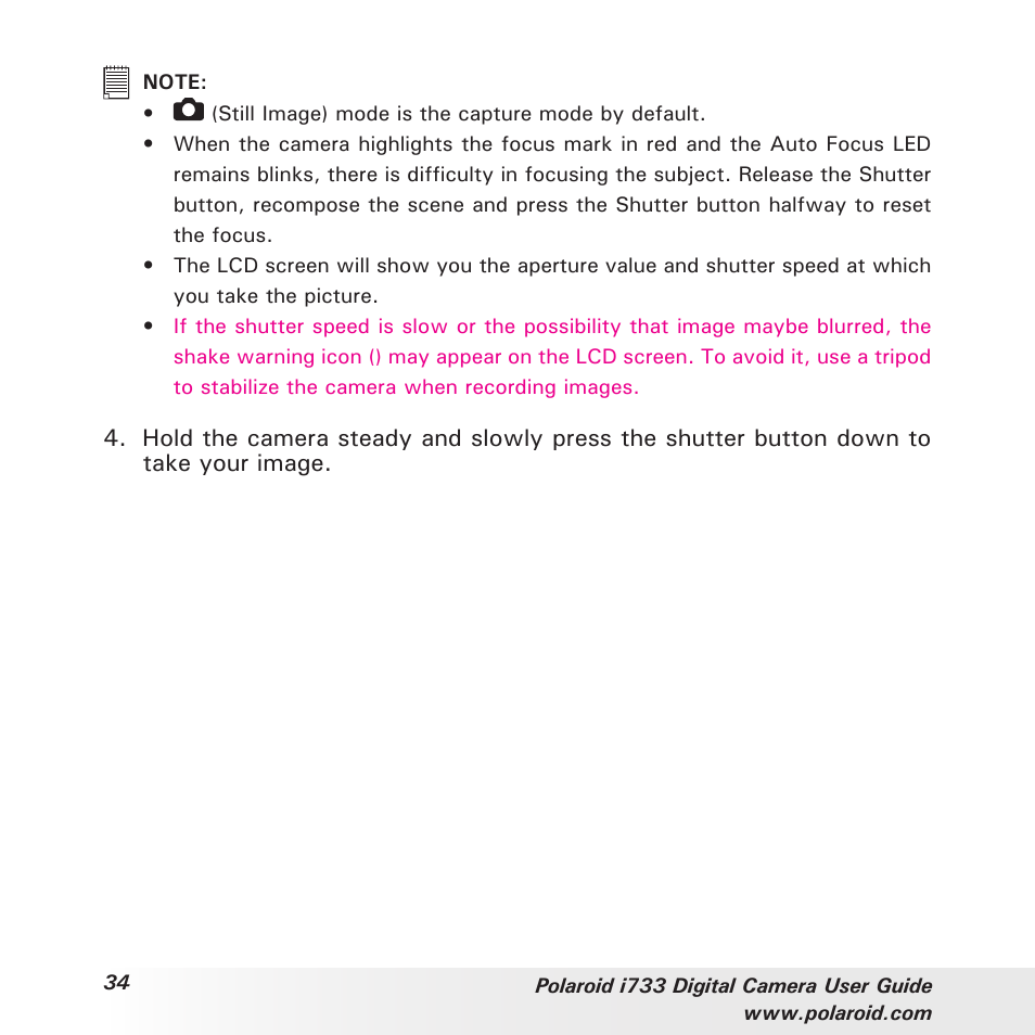 Polaroid i733 User Manual | Page 34 / 105