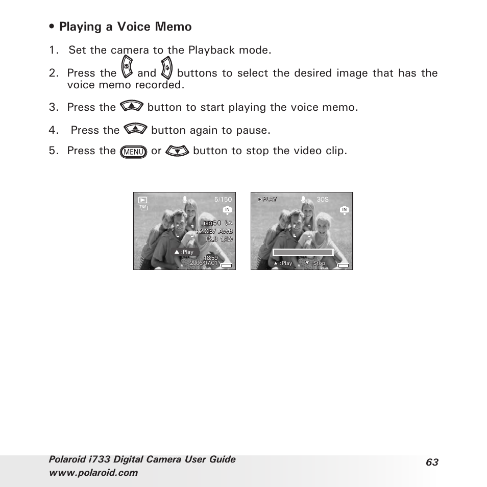 Polaroid i733 User Manual | Page 63 / 105