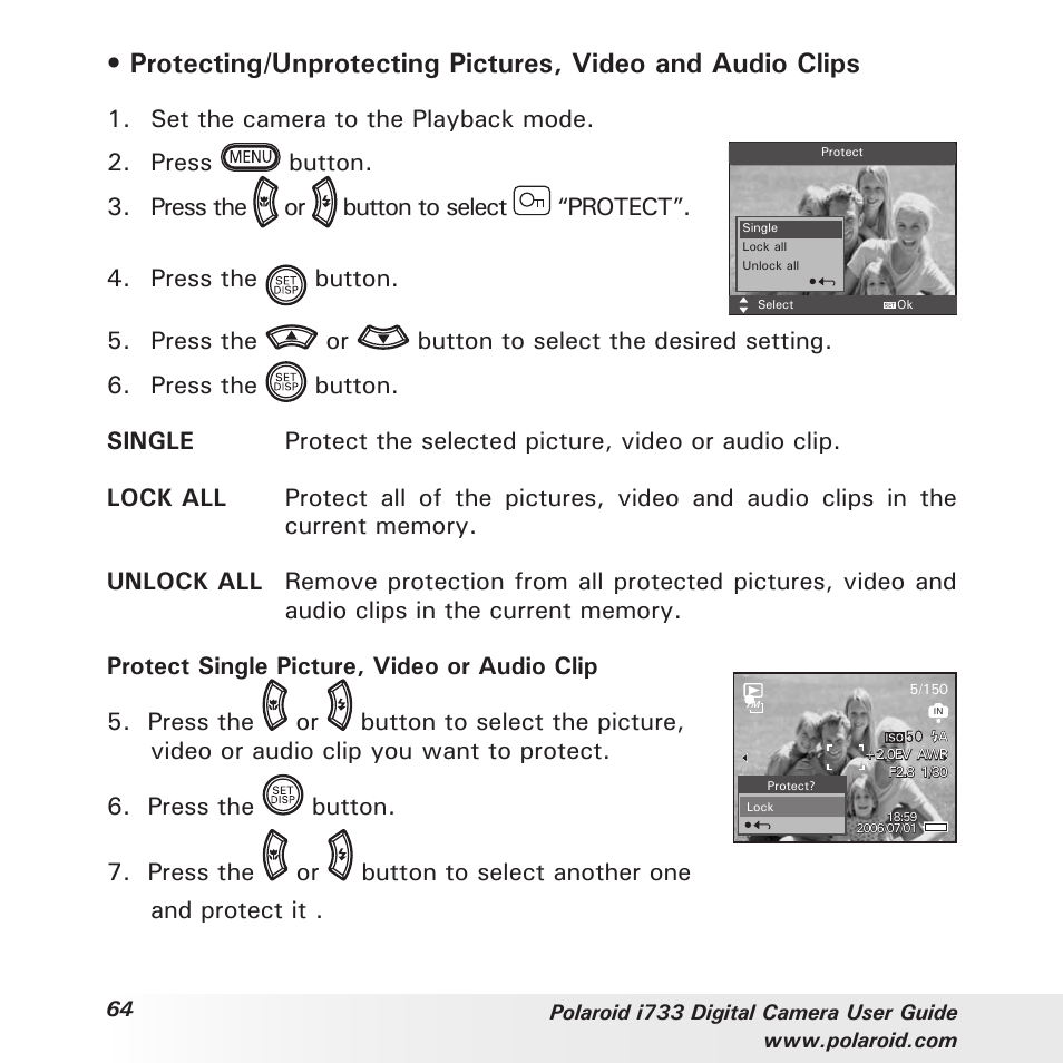 Polaroid i733 User Manual | Page 64 / 105