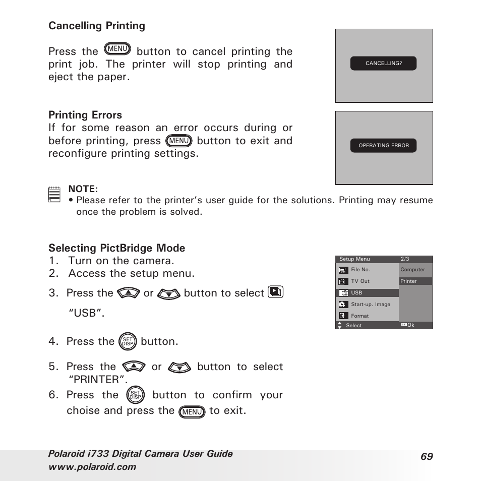 Polaroid i733 User Manual | Page 69 / 105