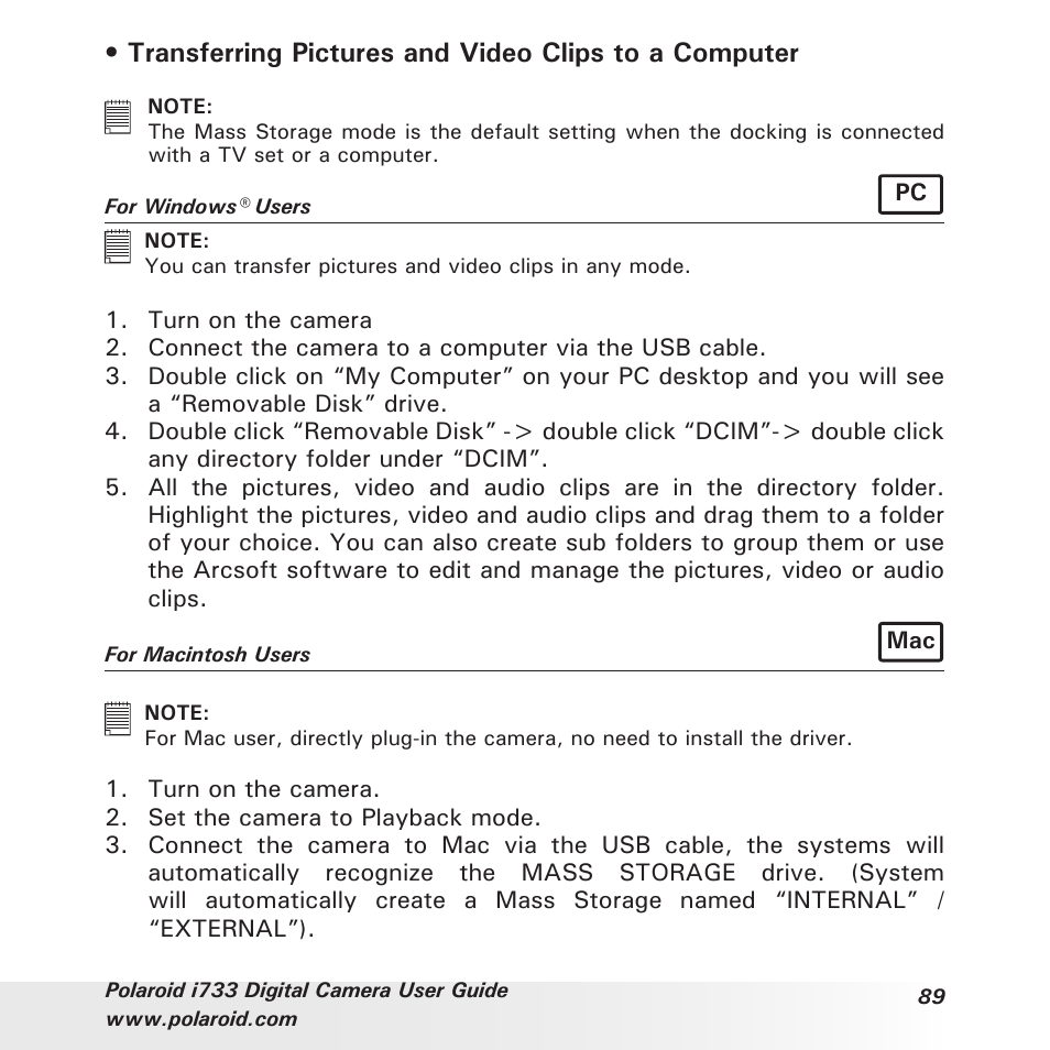 Polaroid i733 User Manual | Page 89 / 105