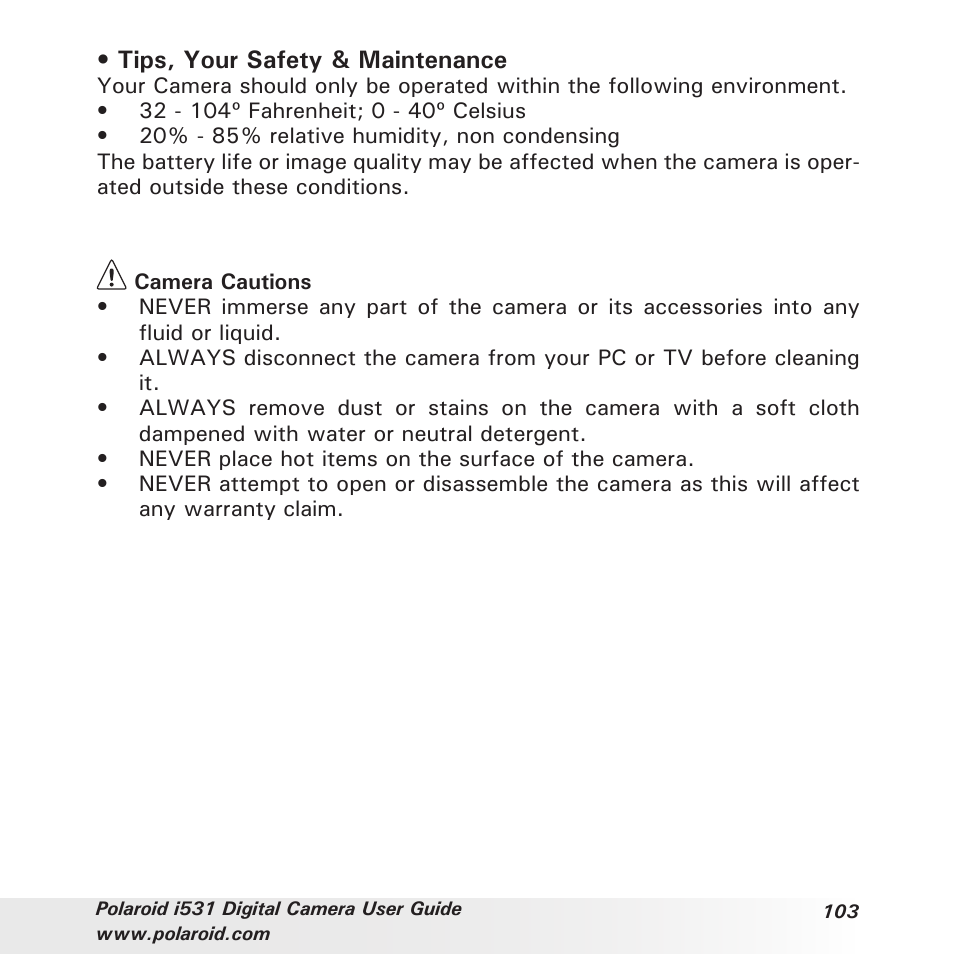 Polaroid i531 User Manual | Page 103 / 105