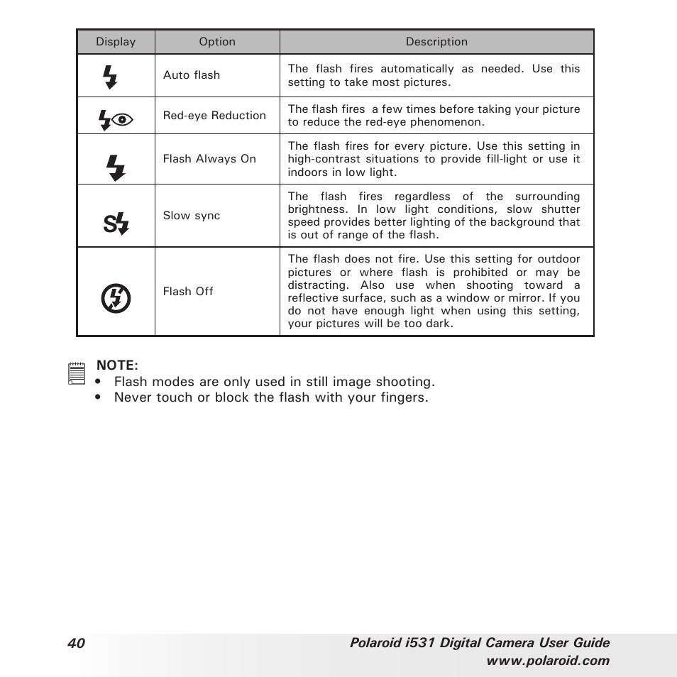 Polaroid i531 User Manual | Page 40 / 105