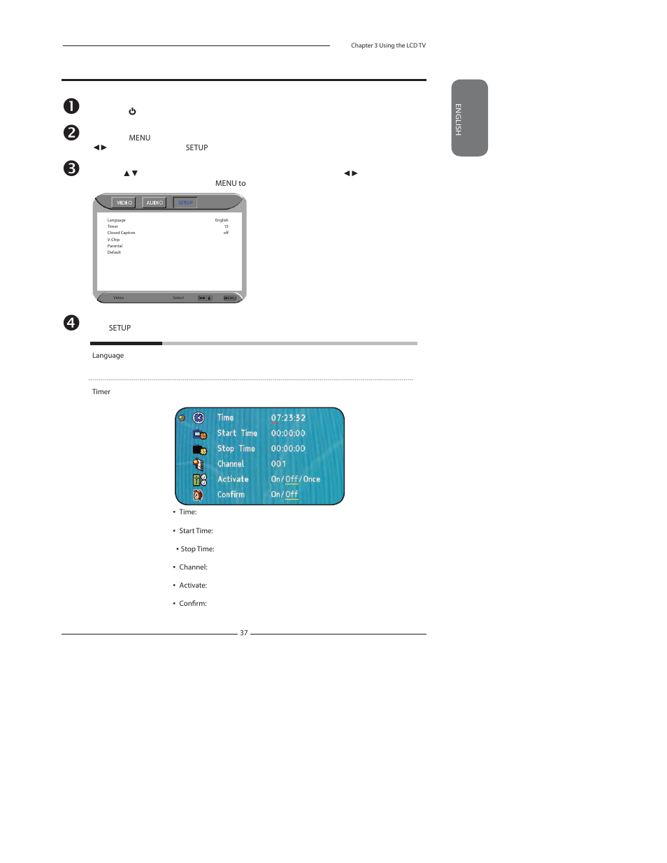 Customizing the setup settings | Polaroid 37" User Manual | Page 38 / 76