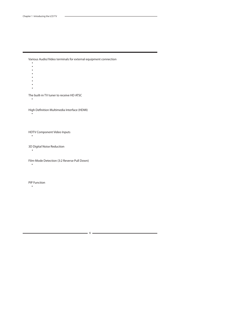 Chapter 1 introducing the lcd tv | Polaroid 37" User Manual | Page 7 / 76