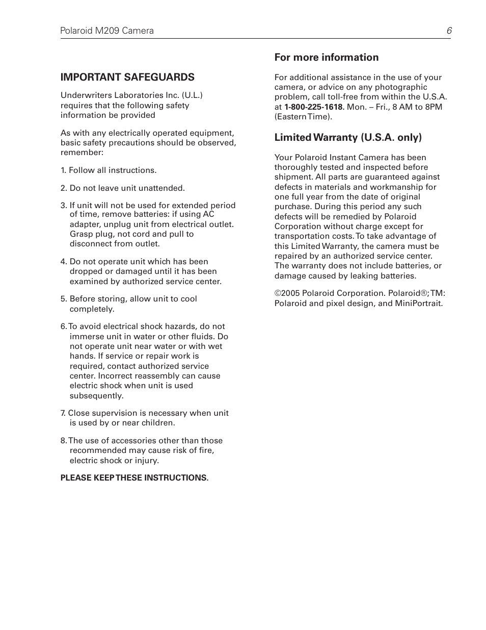 Polaroid M209 User Manual | Page 7 / 8