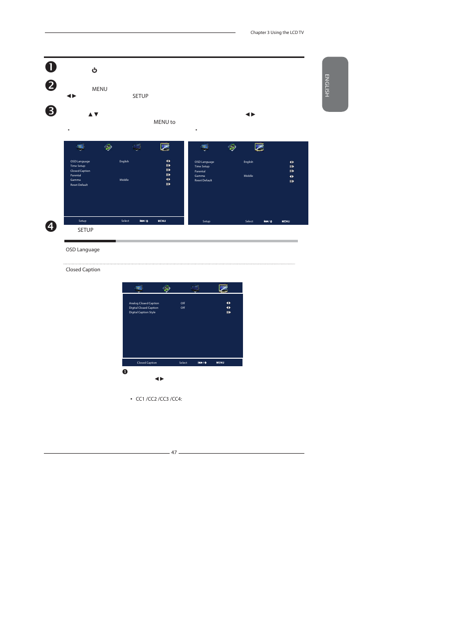 Customizing the setup settings | Polaroid TDA-03211C User Manual | Page 49 / 72