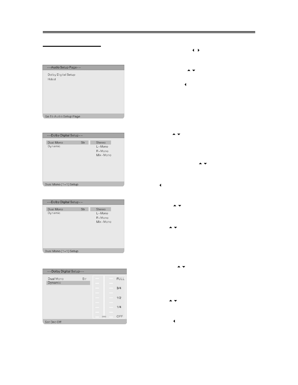 Dvd system setup(continued), Audio setup page | Polaroid FXM-2611C User Manual | Page 39 / 46