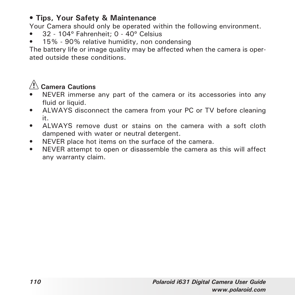 Polaroid I631 User Manual | Page 110 / 113