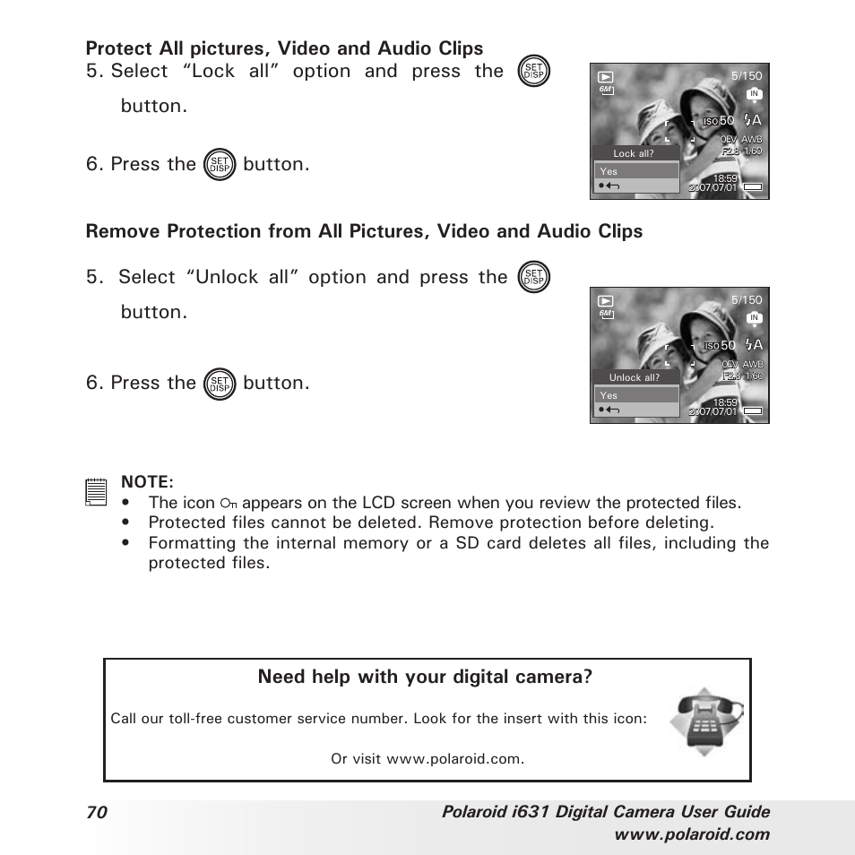 Need help with your digital camera | Polaroid I631 User Manual | Page 70 / 113