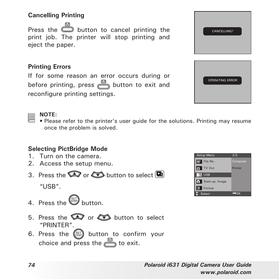 Polaroid I631 User Manual | Page 74 / 113