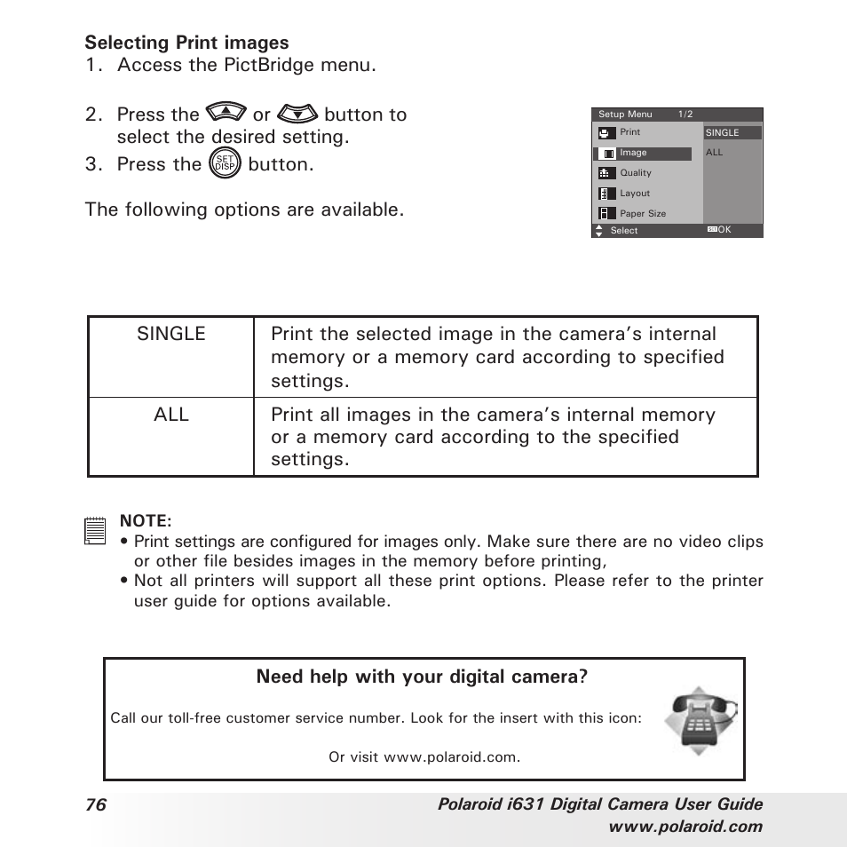 Need help with your digital camera | Polaroid I631 User Manual | Page 76 / 113