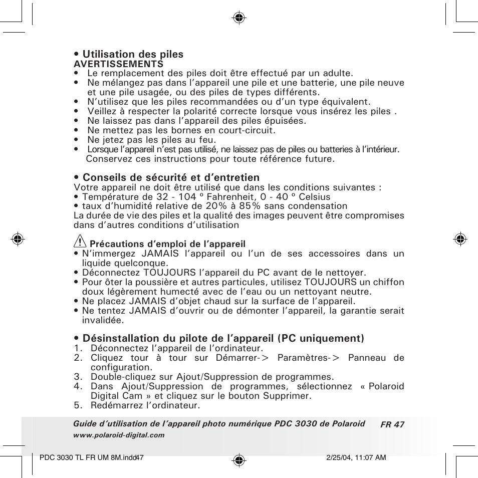 Polaroid PDC 3030 User Manual | Page 143 / 145