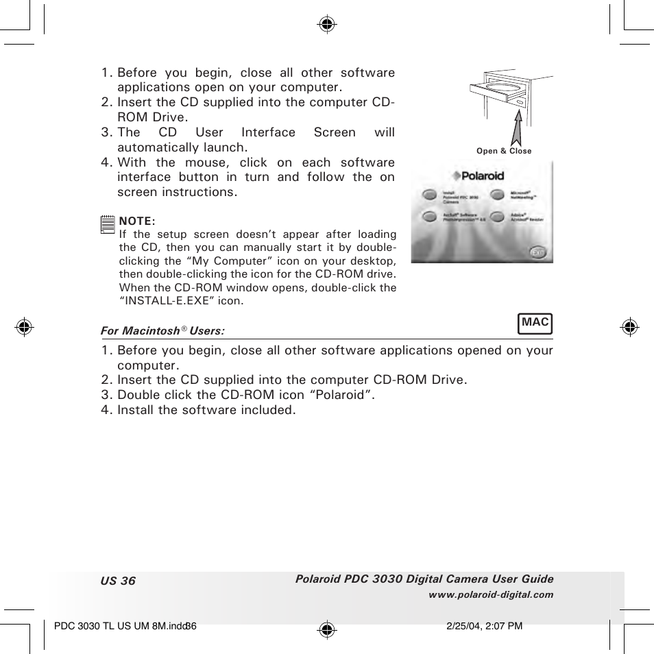 Polaroid PDC 3030 User Manual | Page 36 / 145