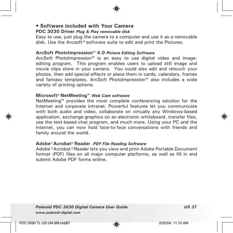 Polaroid PDC 3030 User Manual | Page 37 / 145