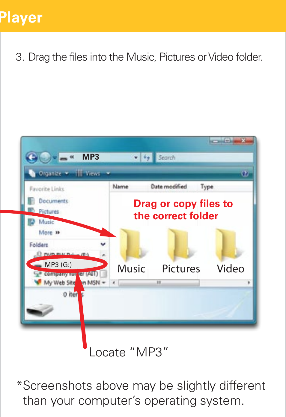 Transferring media files to your mp3 player | Polaroid PMP281-8 User Manual | Page 8 / 14