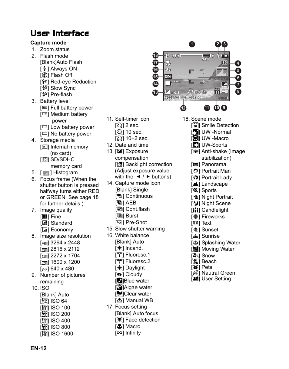 User interface | Polaroid t833 User Manual | Page 13 / 45