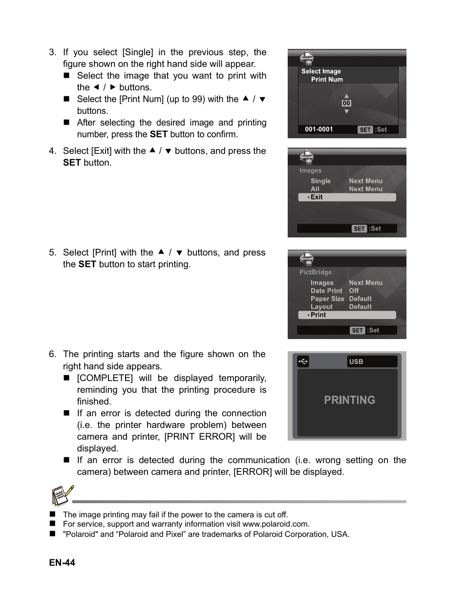 Polaroid t833 User Manual | Page 45 / 45