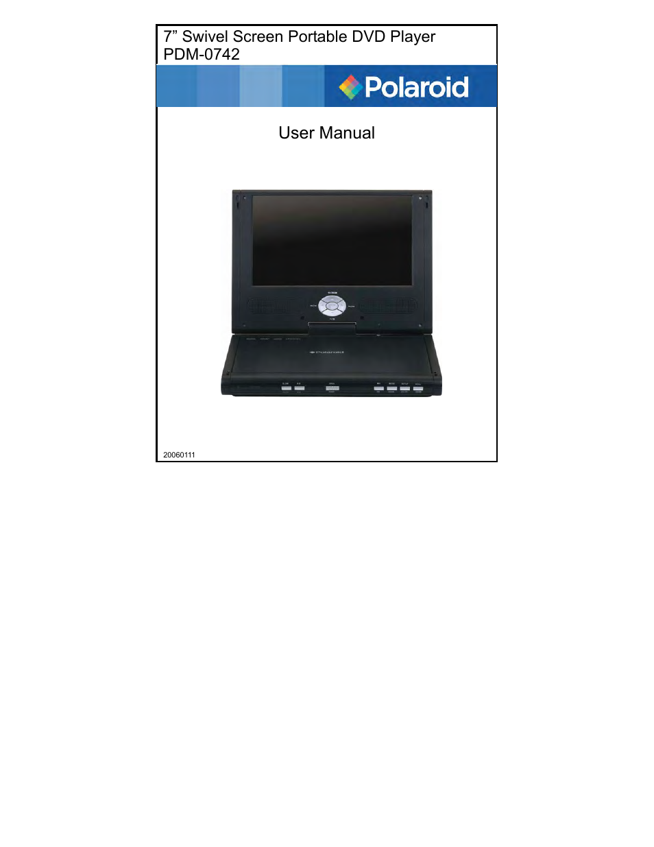 Polaroid PDM-0742 User Manual | 38 pages