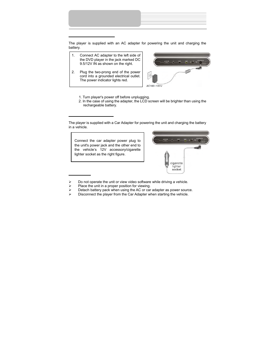 Power supply preparation | Polaroid PDM-0742 User Manual | Page 18 / 38