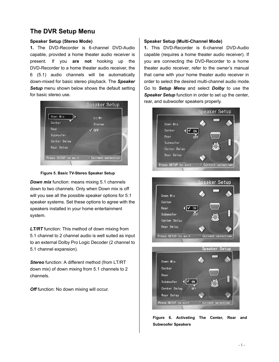 The dvr setup menu | Polaroid DVR-0800 User Manual | Page 17 / 29