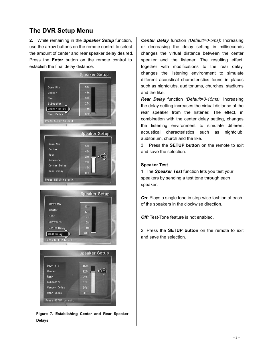 The dvr setup menu | Polaroid DVR-0800 User Manual | Page 18 / 29