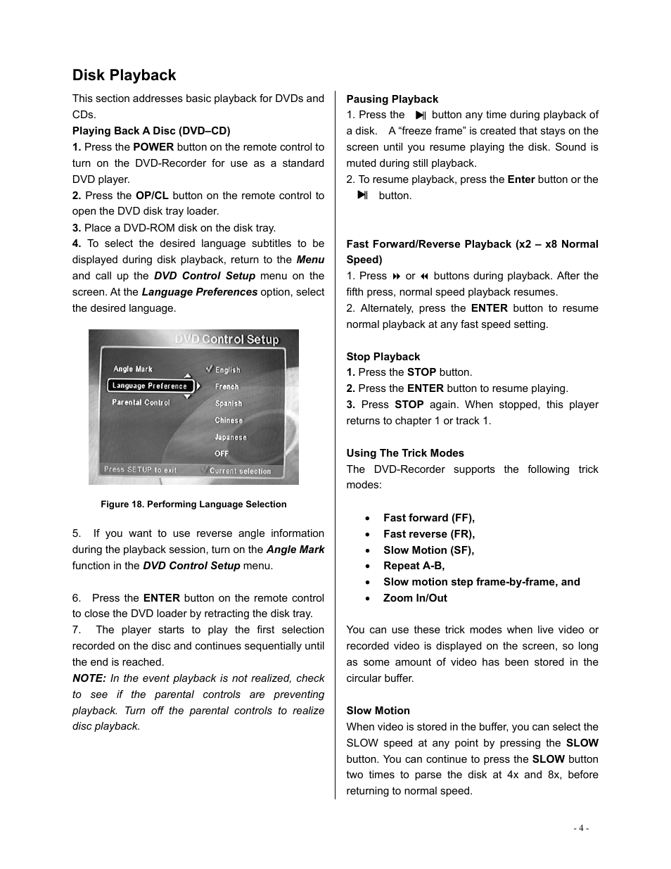 Disk playback | Polaroid DVR-0800 User Manual | Page 24 / 29