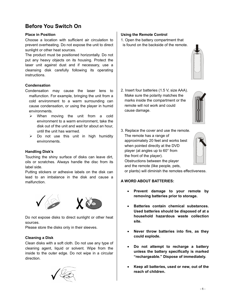 Before you switch on | Polaroid DVR-0800 User Manual | Page 6 / 29