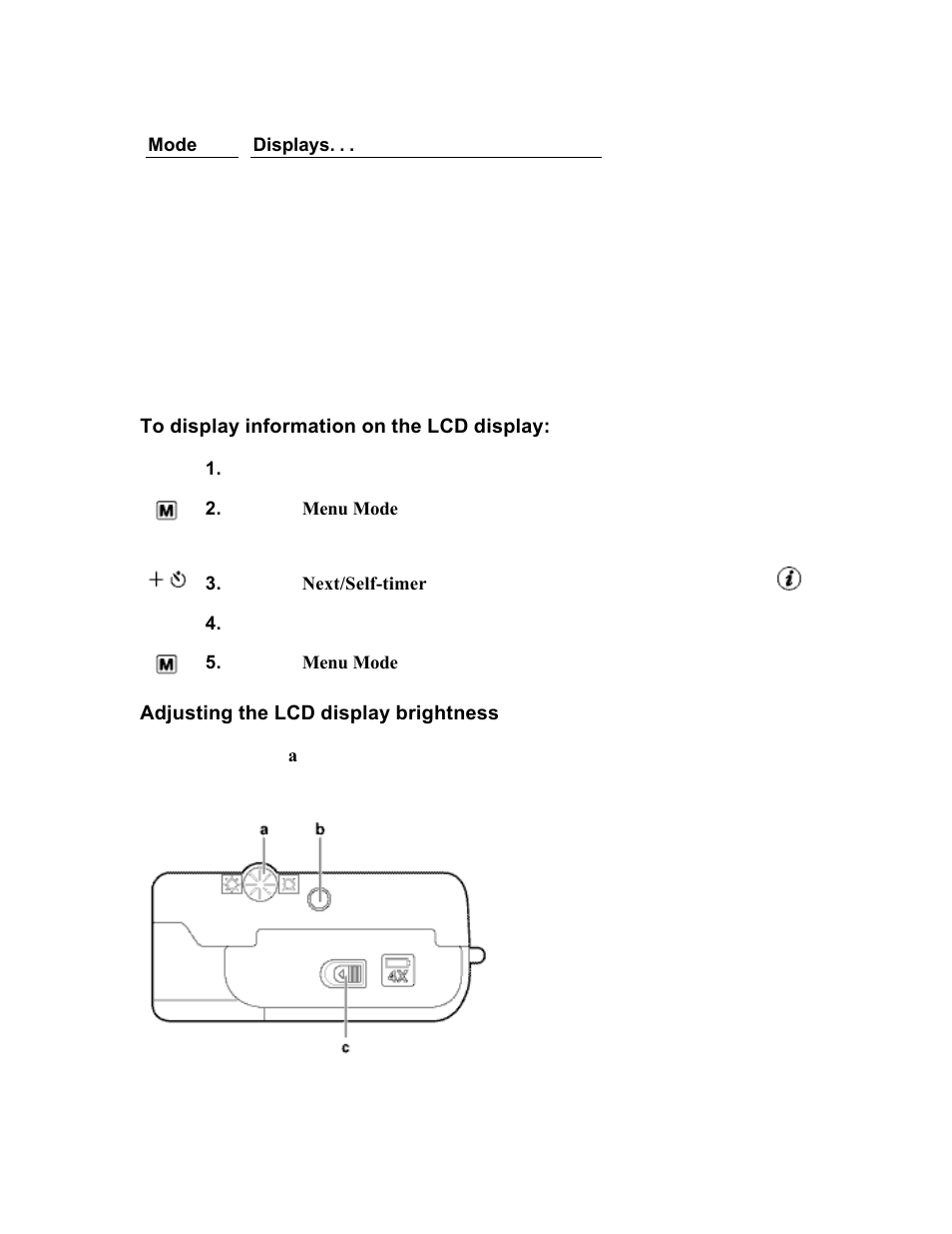 Displaying information on the lcd display | Polaroid PhotoMAX PDC 700 User Manual | Page 19 / 59