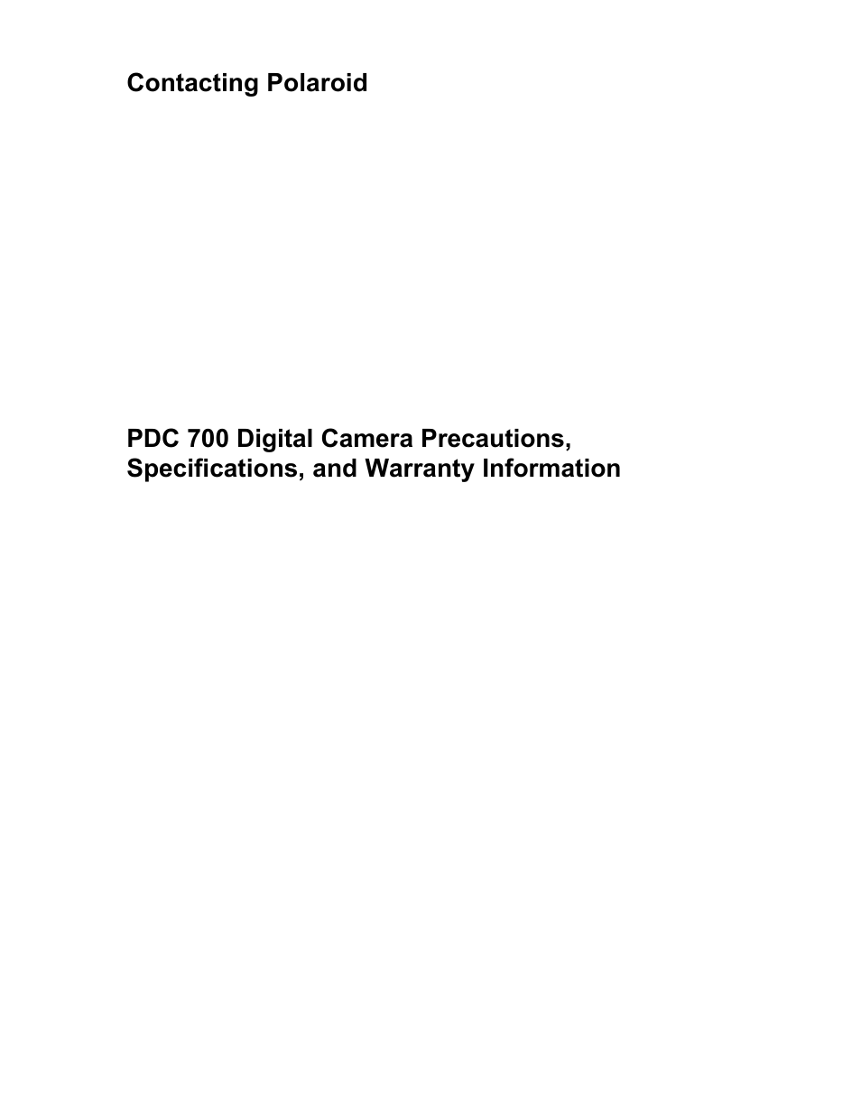 Contacting polaroid | Polaroid PhotoMAX PDC 700 User Manual | Page 56 / 59