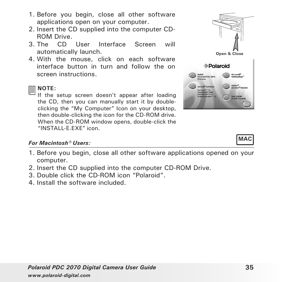 Polaroid PhotoMAX PDC 2070 User Manual | Page 35 / 52