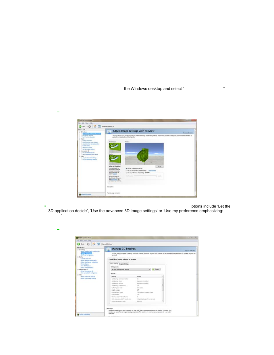 Nvidia control panel | PNY NVIDIA Quadro NVS 420 User Manual | Page 8 / 14