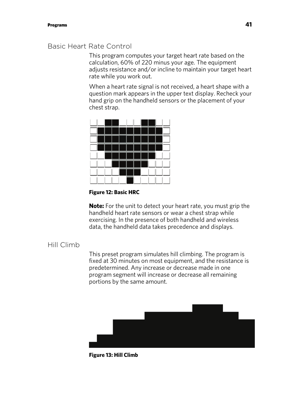 Basic heart rate control, Hill climb | Precor 300753-201 User Manual | Page 43 / 96