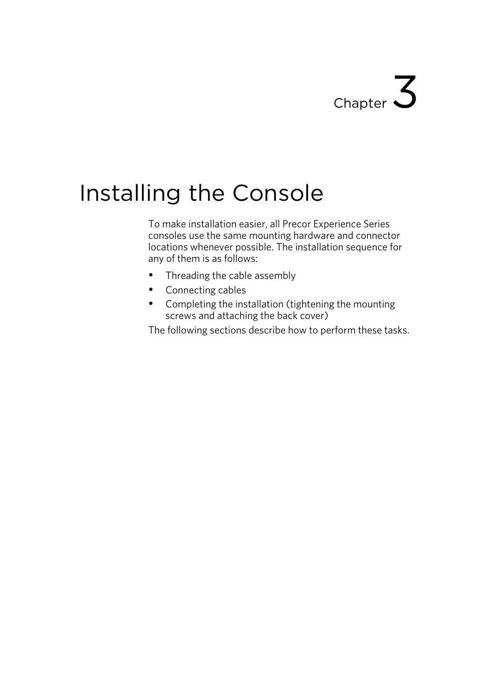 Installing the console | Precor 300753-201 User Manual | Page 77 / 96