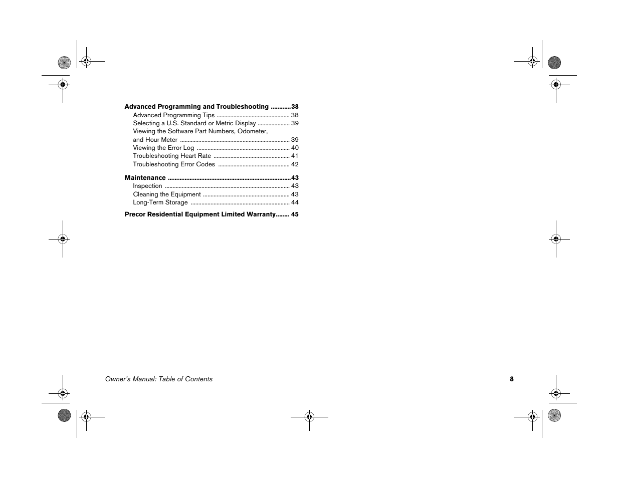 Precor EFX 5.25 User Manual | Page 10 / 56