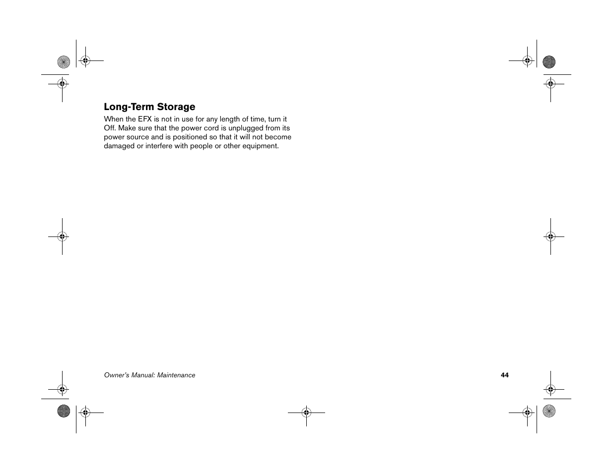 Long-term storage | Precor EFX 5.25 User Manual | Page 46 / 56