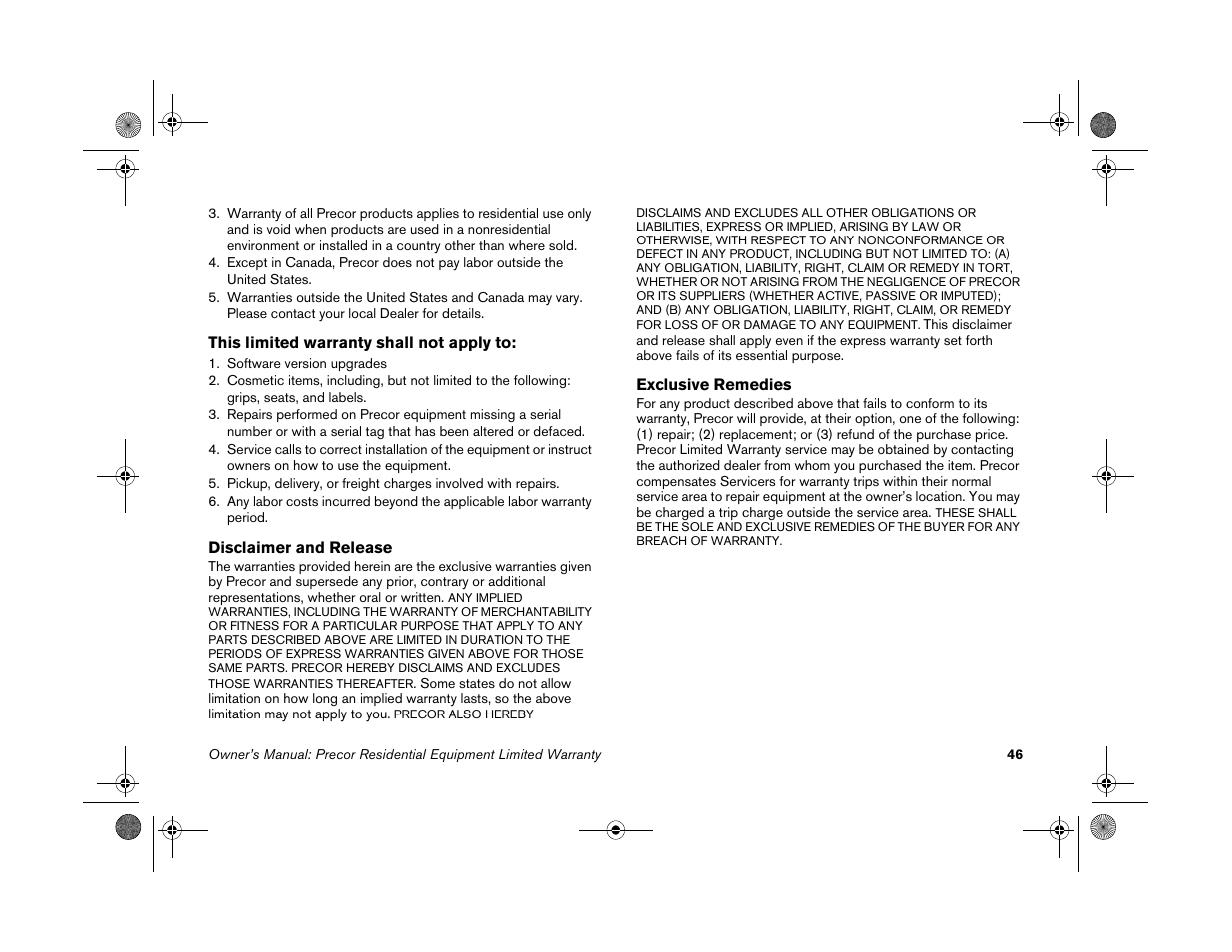Precor EFX 5.25 User Manual | Page 48 / 56