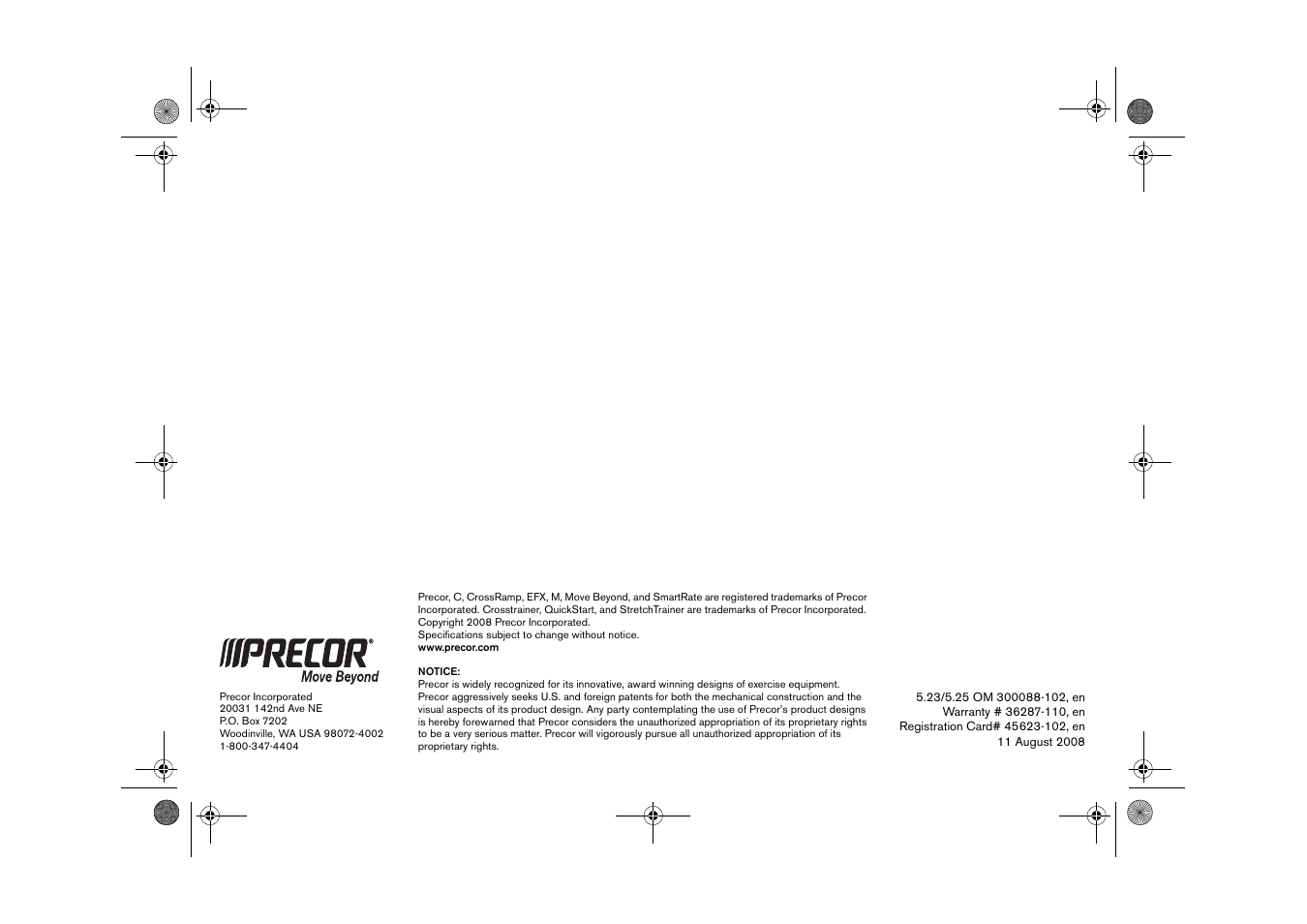 Precor EFX 5.25 User Manual | Page 56 / 56